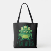 Bleibe komisches Alien Monster Tasche (Rückseite)