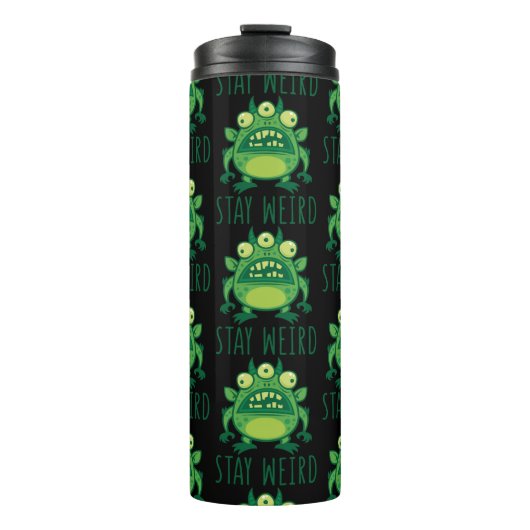 Bleibe komisches Alien Monster Thermosbecher (Vorderseite)