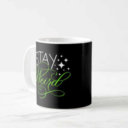Bleibe komisches kosmisches Quirky-Motivierend Zit Kaffeetasse (Vorderseite Links)