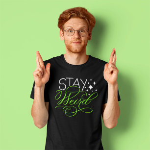 Bleibe komisches kosmisches Quirky-Motivierend Zit T-Shirt