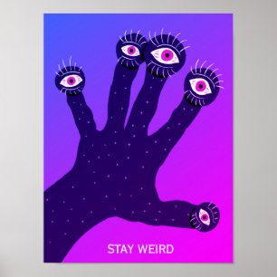 Bleibe komisches, seltsames, seltsames, gruseliges poster