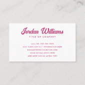 bleibe Lassenden in Touch trendy Fuchsia Retro Visitenkarte (Rückseite)