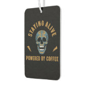 Bleibe lebendig mit Kaffee versorgt - Schädelenerg Autolufterfrischer (Links)