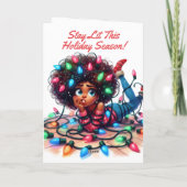 Bleibe Lit | Afrozentrische Weihnachten Karte (Rückseite)