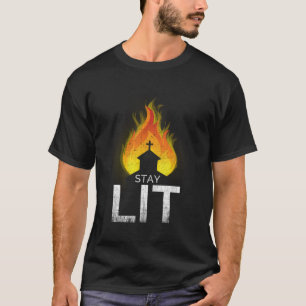 Bleibe Lit Occult Burning Church Satanic Witchcraf T-Shirt