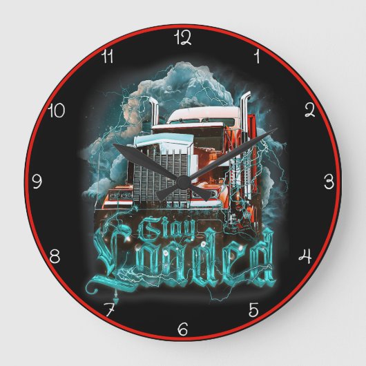 Bleibe: LKW durch den Sturm Große Wanduhr (Vorderseite)