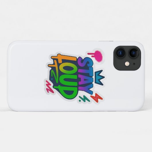 Bleibe Loud Graffiti Neon Artwork Case-Mate iPhone Hülle (Rückseite (Horizontal))