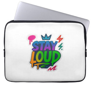 Bleibe Loud Graffiti Neon Artwork Laptopschutzhülle