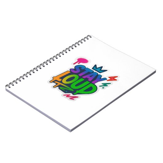 Bleibe Loud Graffiti Neon Artwork Notizblock (Linke Seite)