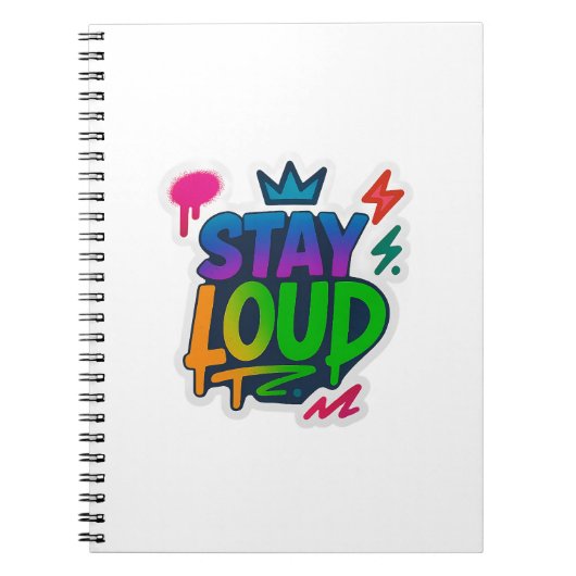 Bleibe Loud Graffiti Neon Artwork Notizblock (Vorderseite)