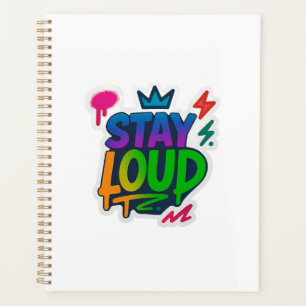 Bleibe Loud Graffiti Neon Artwork Planer