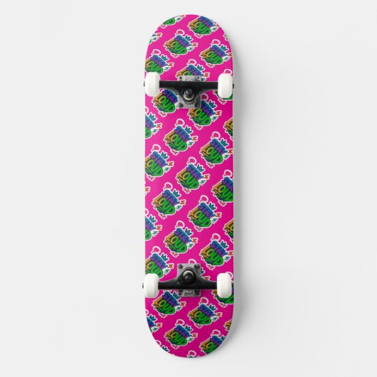 Bleibe Loud Graffiti Neon Artwork Skateboard (Vorderseite)