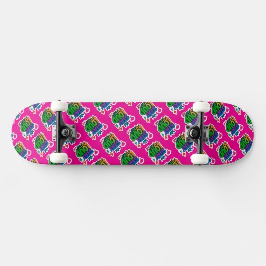 Bleibe Loud Graffiti Neon Artwork Skateboard (Horizontal)