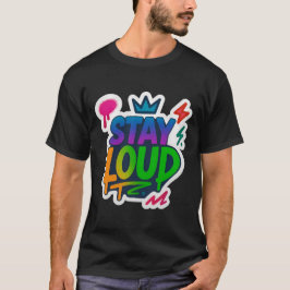 Bleibe Loud Graffiti Neon Artwork T-Shirt