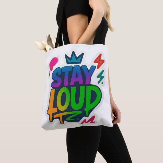 Bleibe Loud Graffiti Neon Artwork Tasche (Von Nahem)