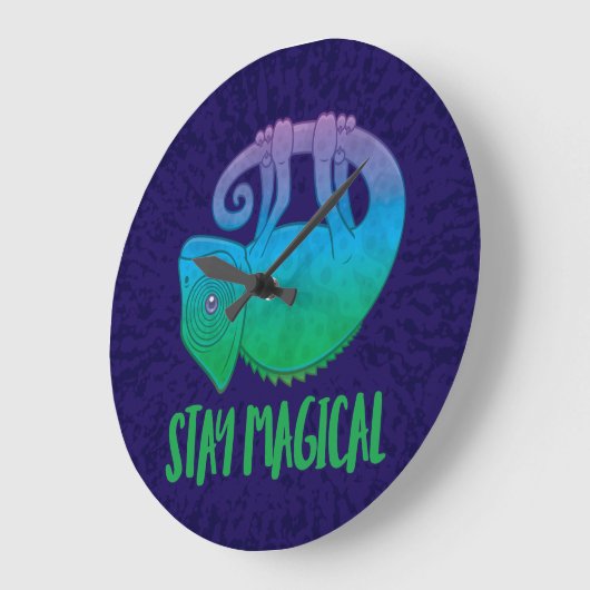 Bleibe Magical Levitating Chameleon Große Wanduhr (Winkel)