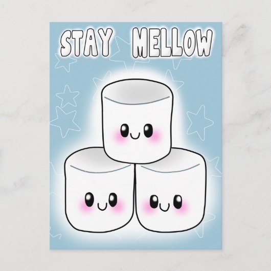 Bleibe Mellow Marshmallow Postkarte (Vorderseite)