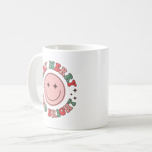 Bleibe Merry & Bright Christmas Kaffeetasse (Vorderseite Links)