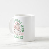 Bleibe Merry & Bright Vintag Weihnachten Weihnacht Kaffeetasse (Vorderseite Links)