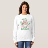 Bleibe Merry & Bright Vintag Weihnachten Weihnacht Sweatshirt (Vorne ganz)
