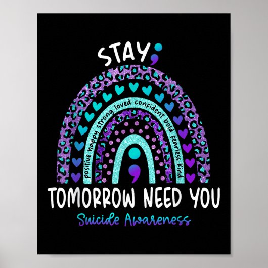 Bleibe Morgen brauchen Sie Regenbogen Selbstmord B Poster (Vorne)