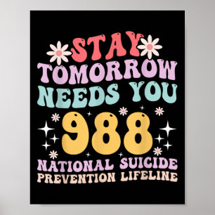 Bleibe Morgen braucht 988 Auszeichnungen für psych Poster