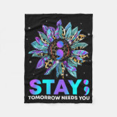 Bleibe; morgen braucht Suizidprävention Awarene Fleecedecke (Vorderseite)