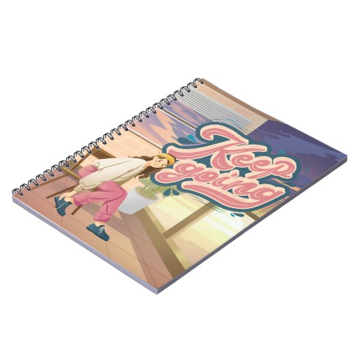 Bleibe Motiviert: "Behalt Going"-Notebook Notizblock (Linke Seite)