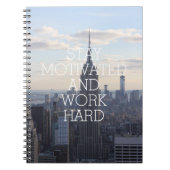 Bleibe motivierte Arbeit hart inspirierend Zitat N Notizblock (Vorderseite)