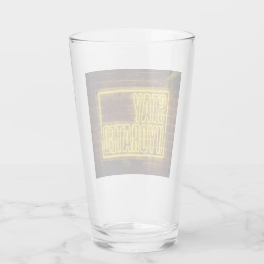 Bleibe Neon-Gelb-Zeichen Glas (Rückseite)