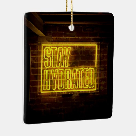 Bleibe Neon-Gelb-Zeichen Keramikornament (Rechts)