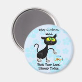 Bleibe neugierig! Lesen. Magnet (Vorderseite/Rückseite)