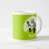 Bleibe Neugierig! Roboter und Schmetterling-Cartoo Jumbo-Tasse (Vorderseite Rechts)