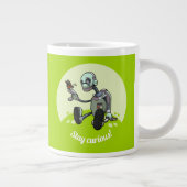 Bleibe Neugierig! Roboter und Schmetterling-Cartoo Jumbo-Tasse (Rechts)