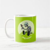 Bleibe Neugierig! Roboter und Schmetterling-Cartoo Kaffeetasse (Links)