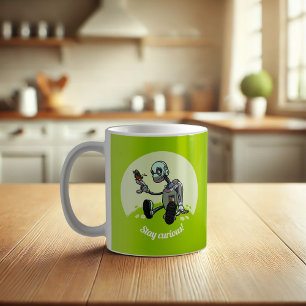 Bleibe Neugierig! Roboter und Schmetterling-Cartoo Kaffeetasse