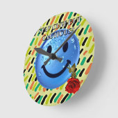 BLEIBE NIEDLICH, ABER VORSICHTIG! RUNDE WANDUHR (Winkel)