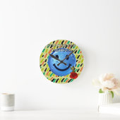 BLEIBE NIEDLICH, ABER VORSICHTIG! RUNDE WANDUHR (Zuhause)