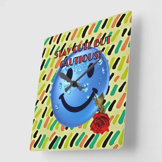 BLEIBE NIEDLICHE, ABER VORSICHTIGE Maueruhr! Quadratische Wanduhr (Winkel)