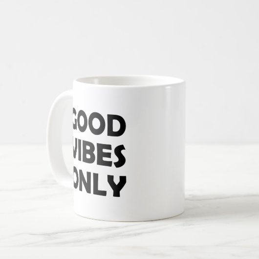 Bleibe | Nur gute Vibes Kaffeetasse (Vorderseite Links)