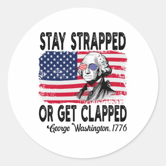 Bleibe oder klatsche George Washington 4. Runder Aufkleber (Vorderseite)