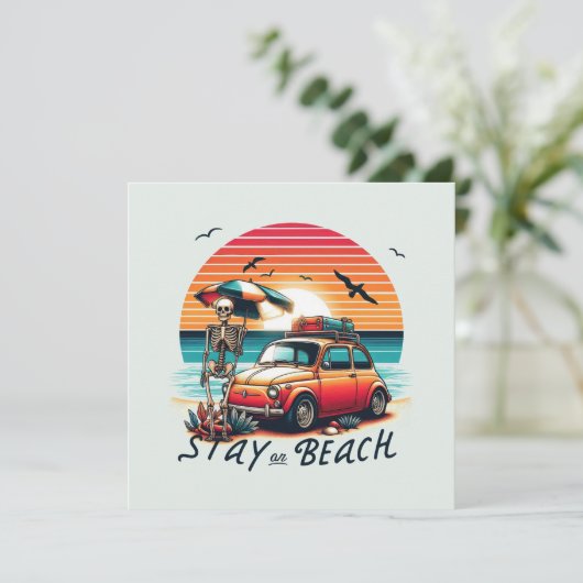 Bleibe On Beach - Retro Vibes - Skelett (Stehend Vorderseite)