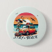 Bleibe On Beach - Retro Vibes - Skelett Button (Vorderseite)