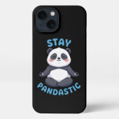 Bleibe Pandastic T - Shirt, Funny Panda Meditation iPhone Hülle (Rückseite)