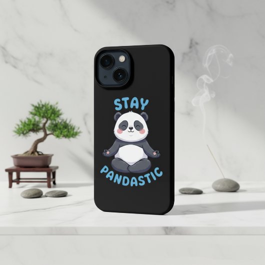 Bleibe Pandastic T - Shirt, Funny Panda Meditation iPhone Hülle