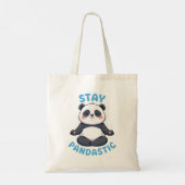 Bleibe Pandastic T - Shirt, Funny Panda Meditation Tragetasche (Rückseite)
