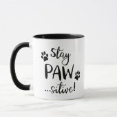Bleibe Pawsitive Cat Lover Tasse (Links)