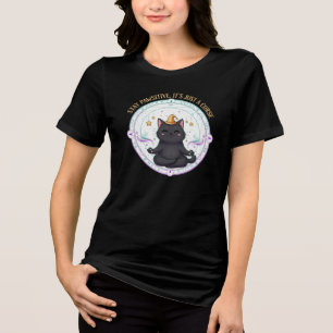 Bleibe Pawsitive Es ist nur ein Fluch Halloween Tri-Blend Shirt