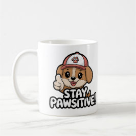 Bleibe Pawsitive Funny Coffee Tasse für Hundefreun