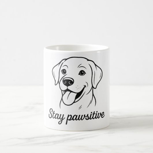 Bleibe Pawsitive - Funny Dog Lover Kaffeetasse (Mittel)